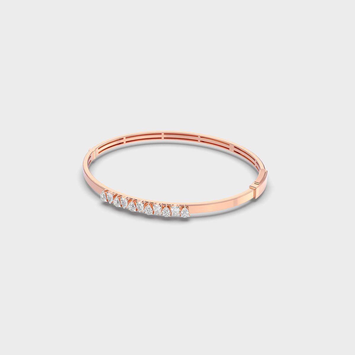 Pear Zigzag Row Diamond Bracelet