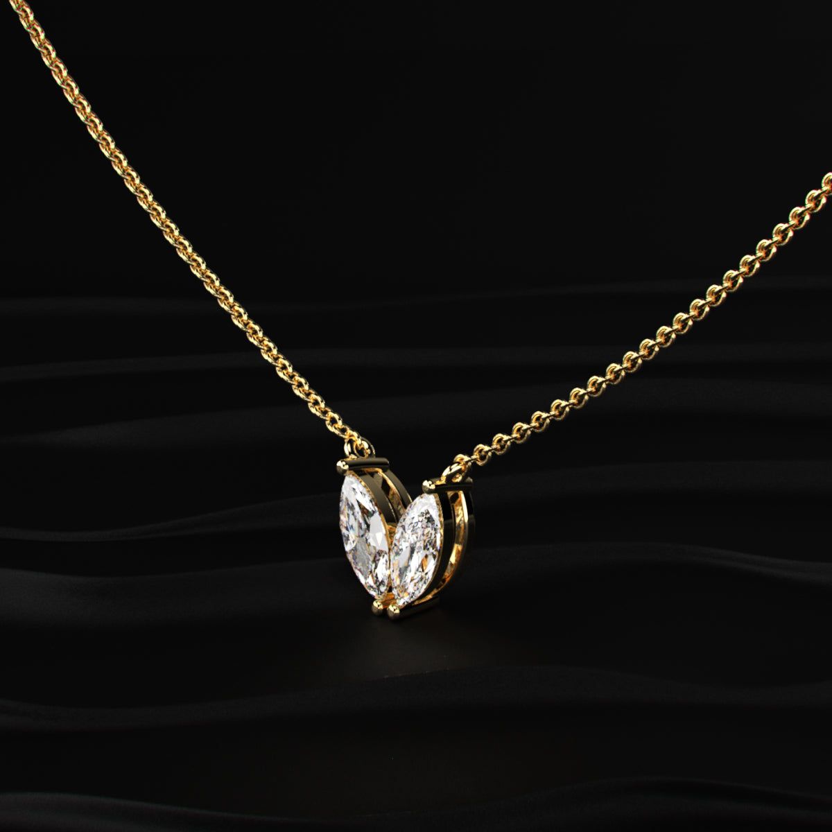 Marquise Shape Diamond Necklace