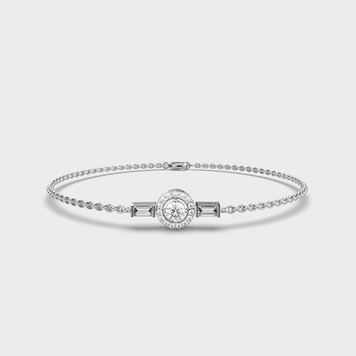 Round and Baguette Everyday Bracelet