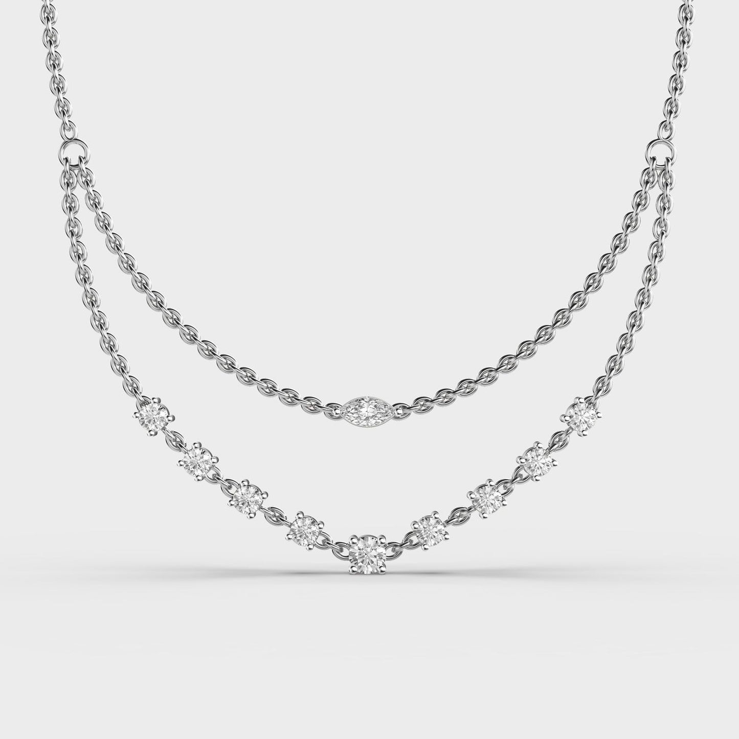 Sleek Is Chic Multi Layered Diamond Necklace