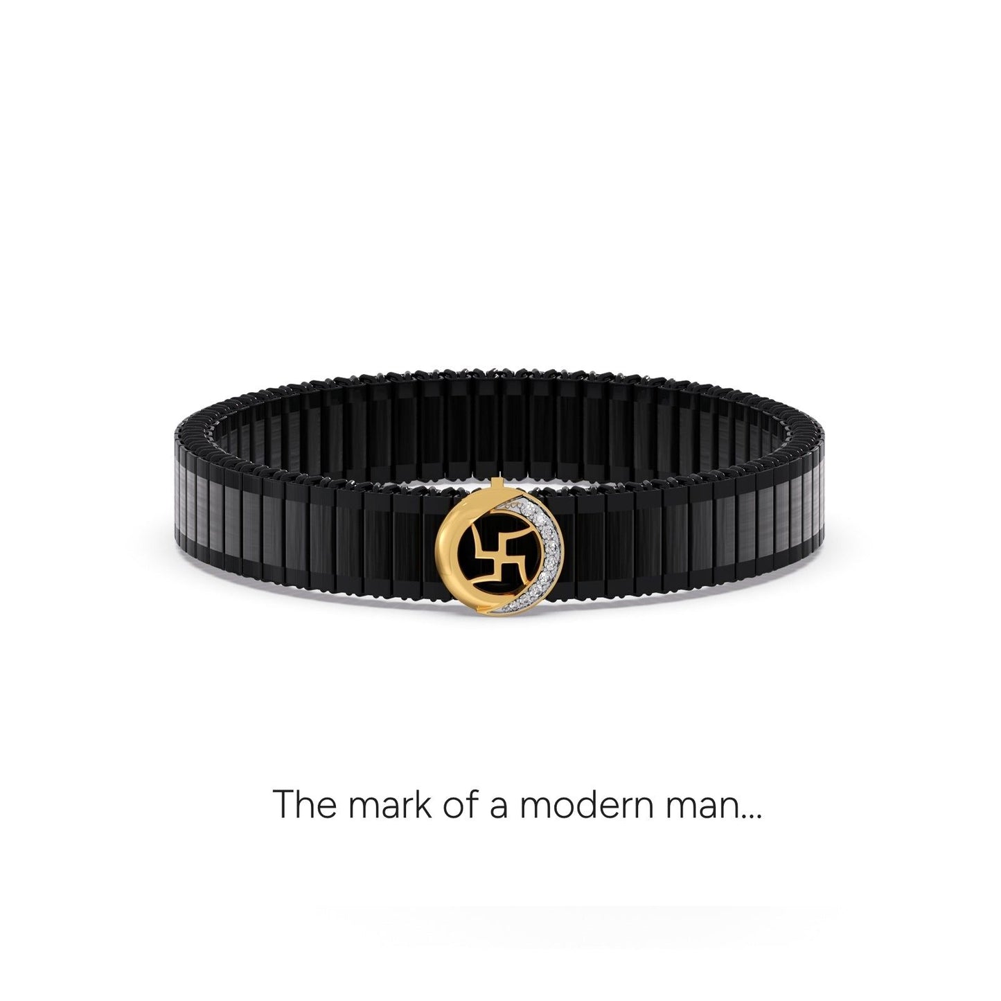 Swastika Wheel Diamond Men's Bracelet