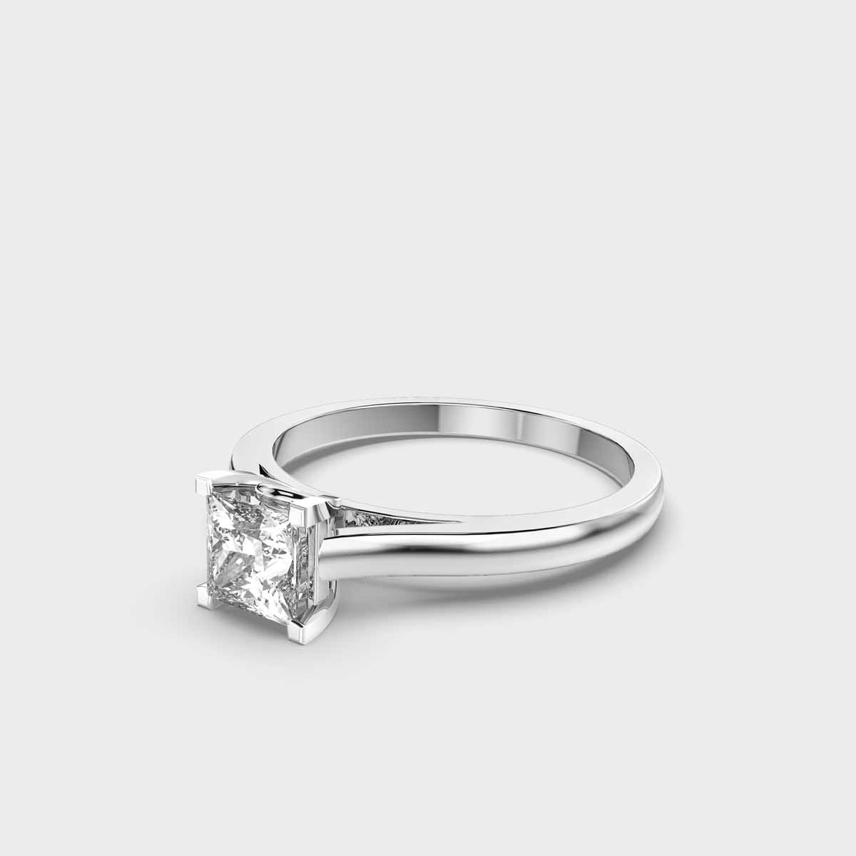 Princess Cut Solitaire Diamond Ring - View 7