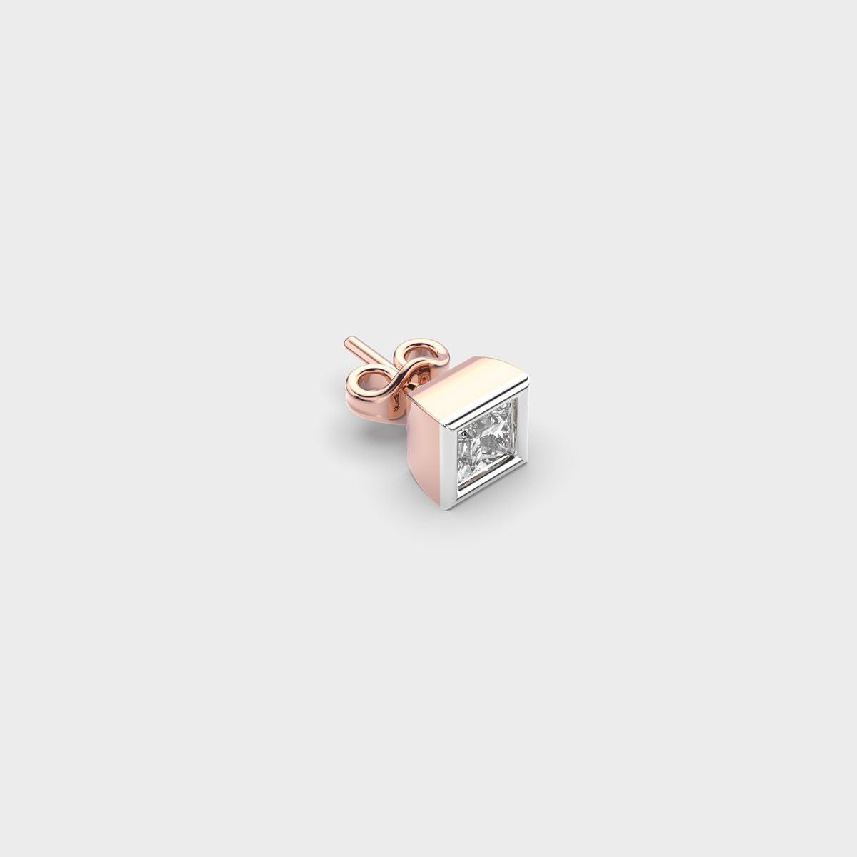 Square Rimmed Regal Diamond Stud For Men