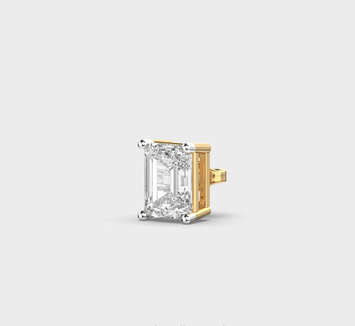 Regal Stud for Men in Emerald Cut