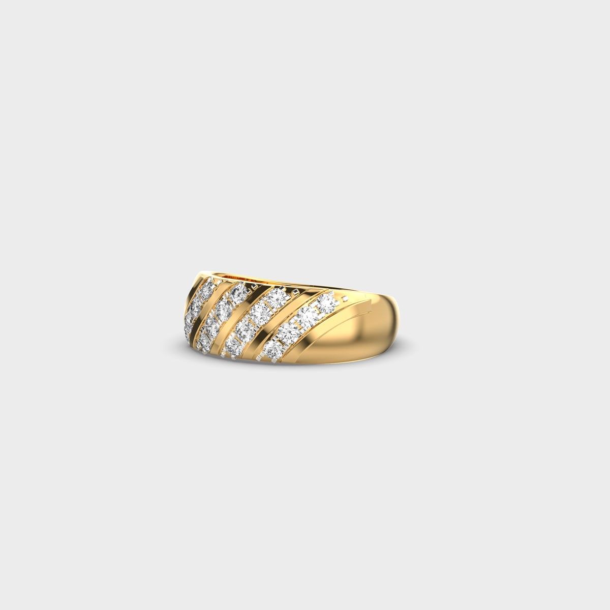 Four Line Chunky Round Diamond Ring - View 13