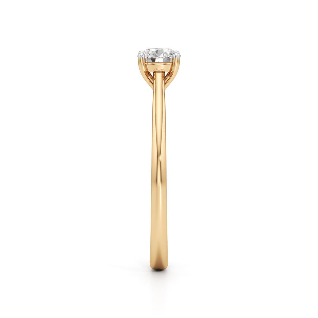 Solienara four prong round cut solitaire ring