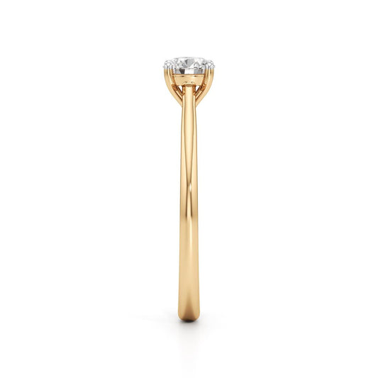 Solienara four prong round cut solitaire ring