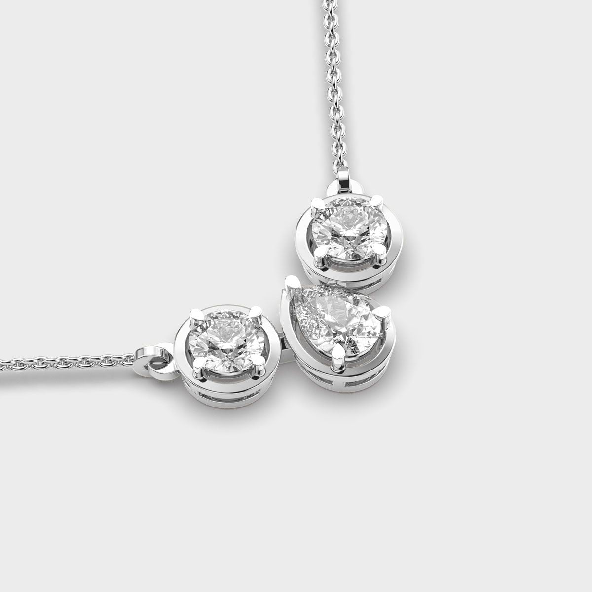 Beauty of Three Diamond Necklace