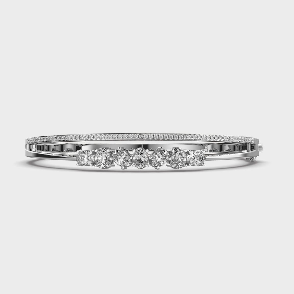 Shining Symphony Oval And Round Diamond Bracelet