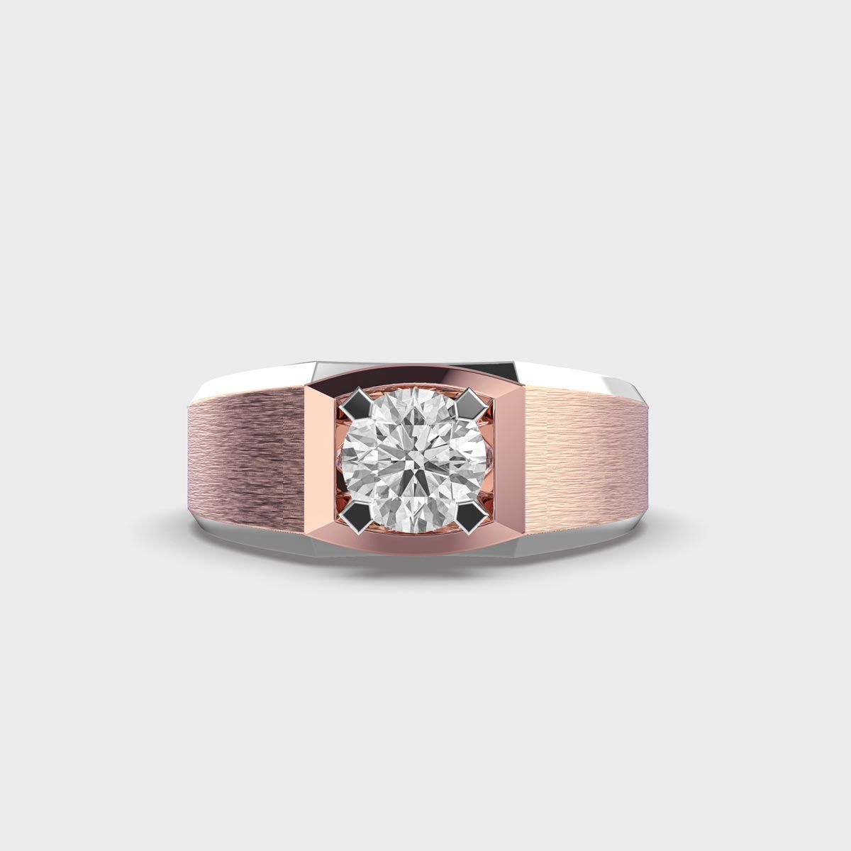 King's Dominion Round Diamond Band For Men - View 1