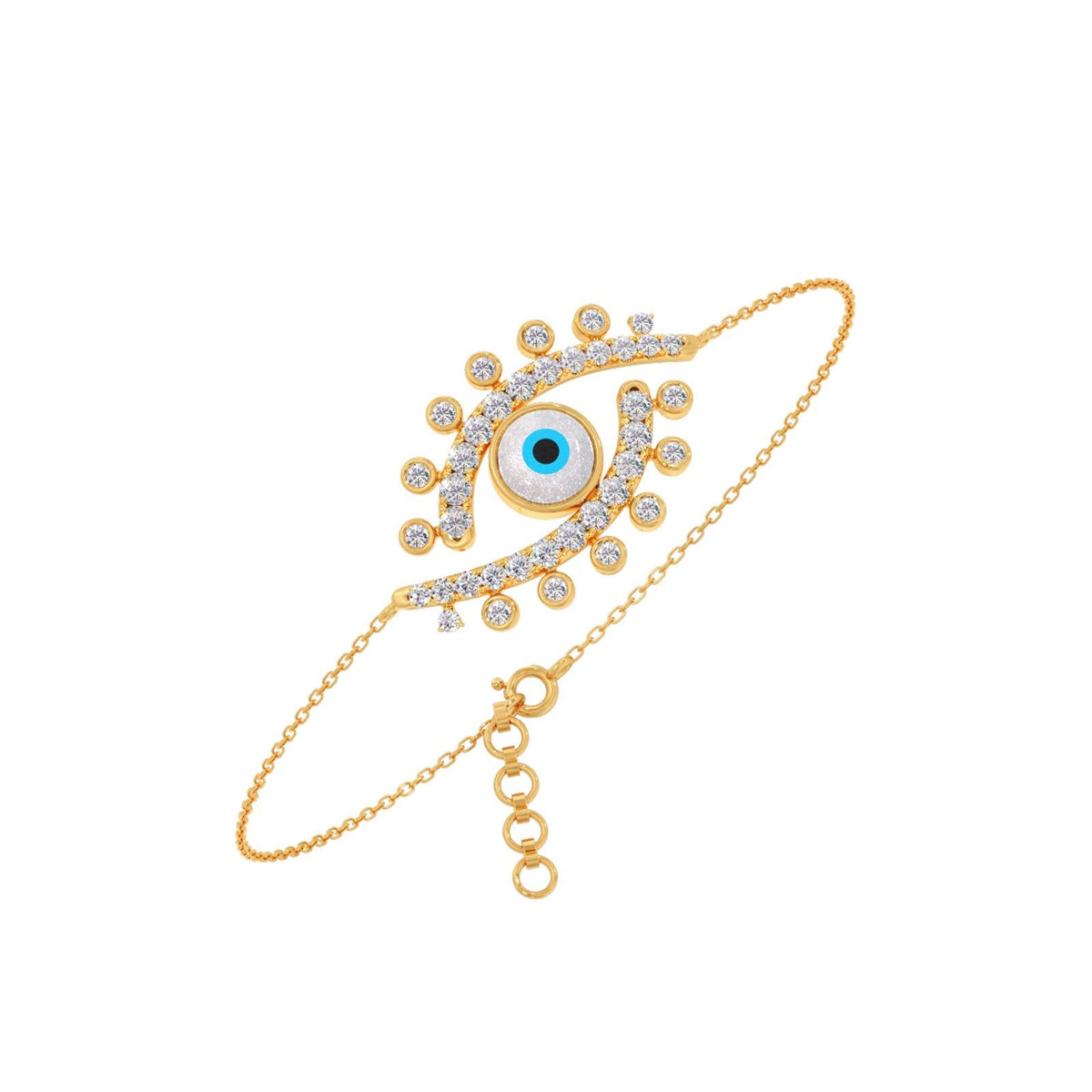 Evil Eye Delicate Diamond Chain Bracelet