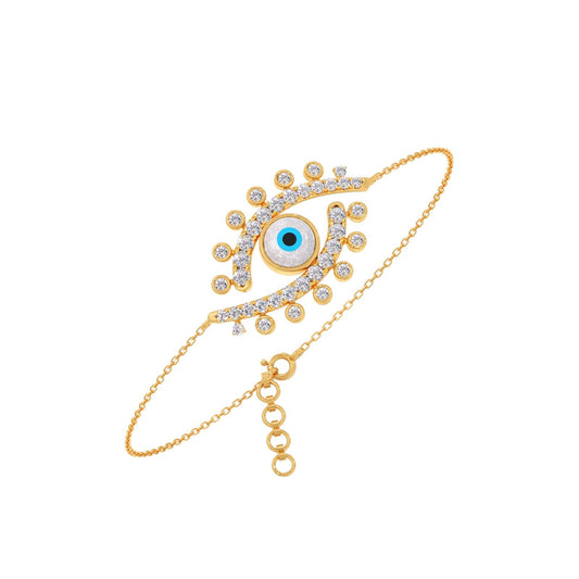 Evil Eye Delicate Diamond Chain Bracelet