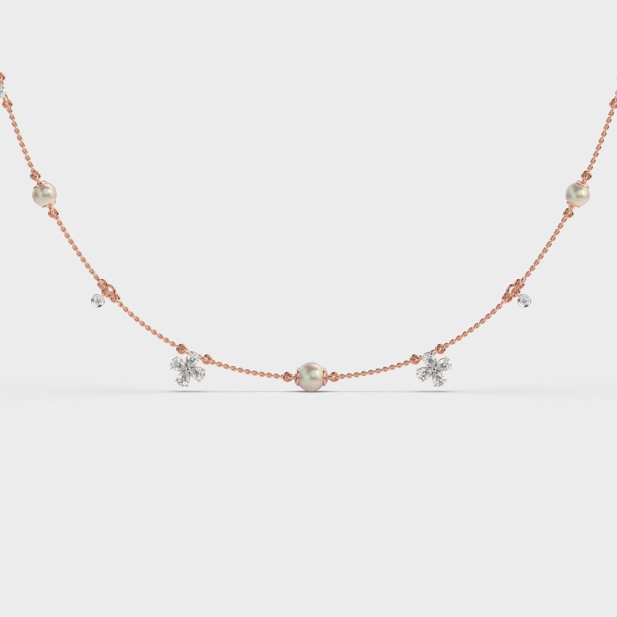 Mixed Diamond Layer Necklace
