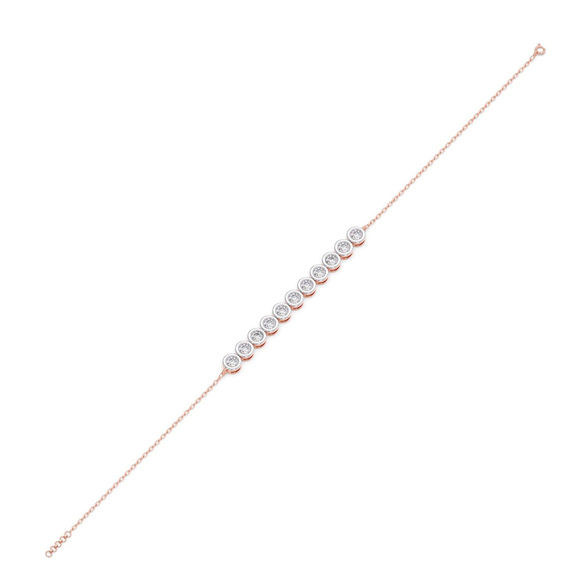 Linear Round Diamond Chain Bracelet