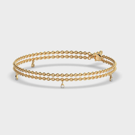 Triple Chain Bracelet with Diamonds