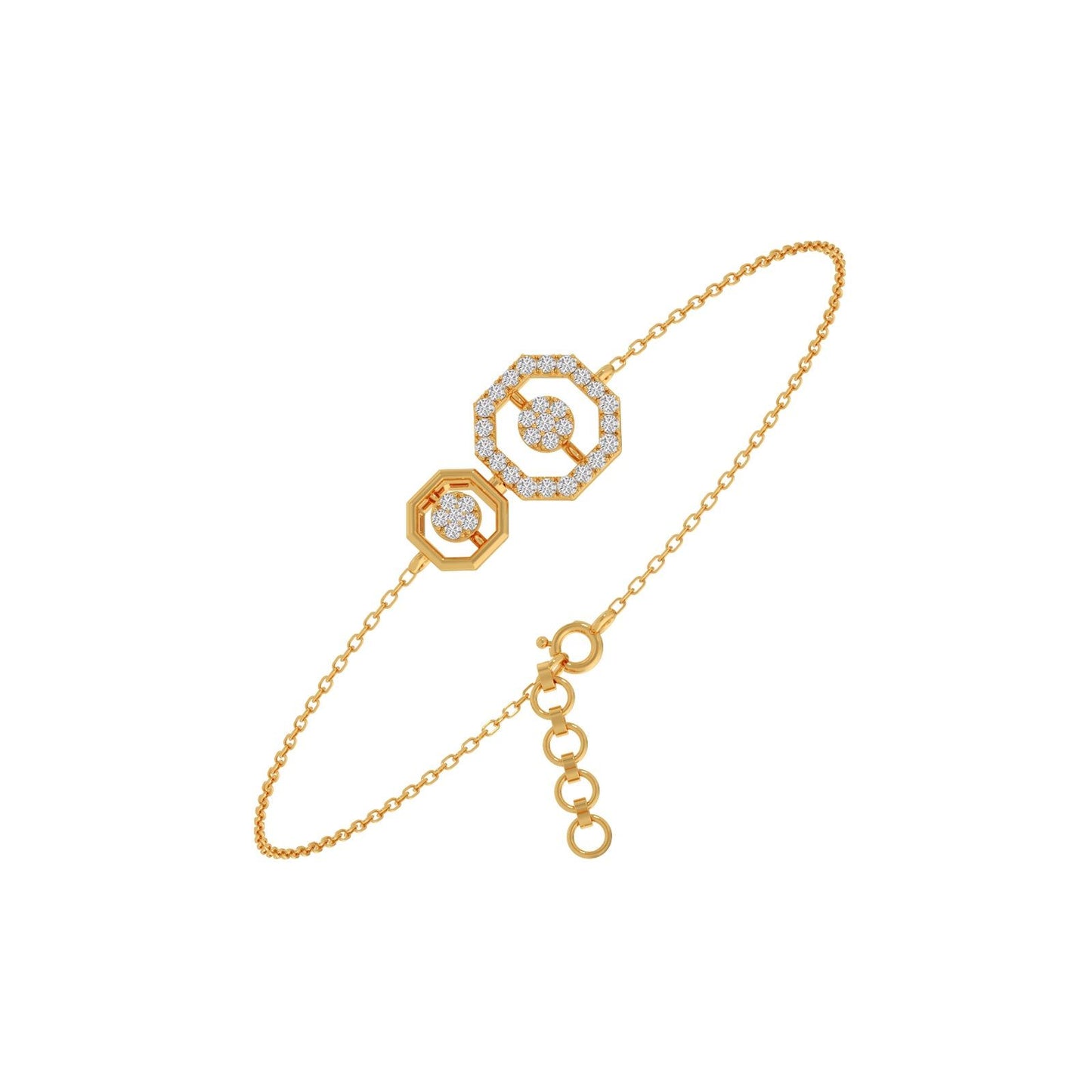 Dual Octagon Cluster Diamond Bracelet