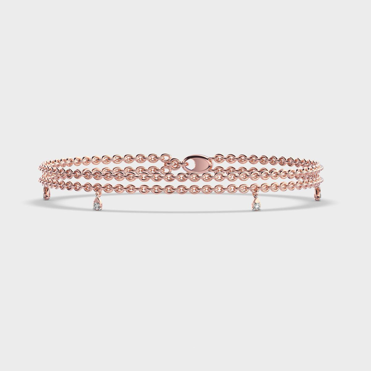 Triple Chain Bracelet with Diamonds