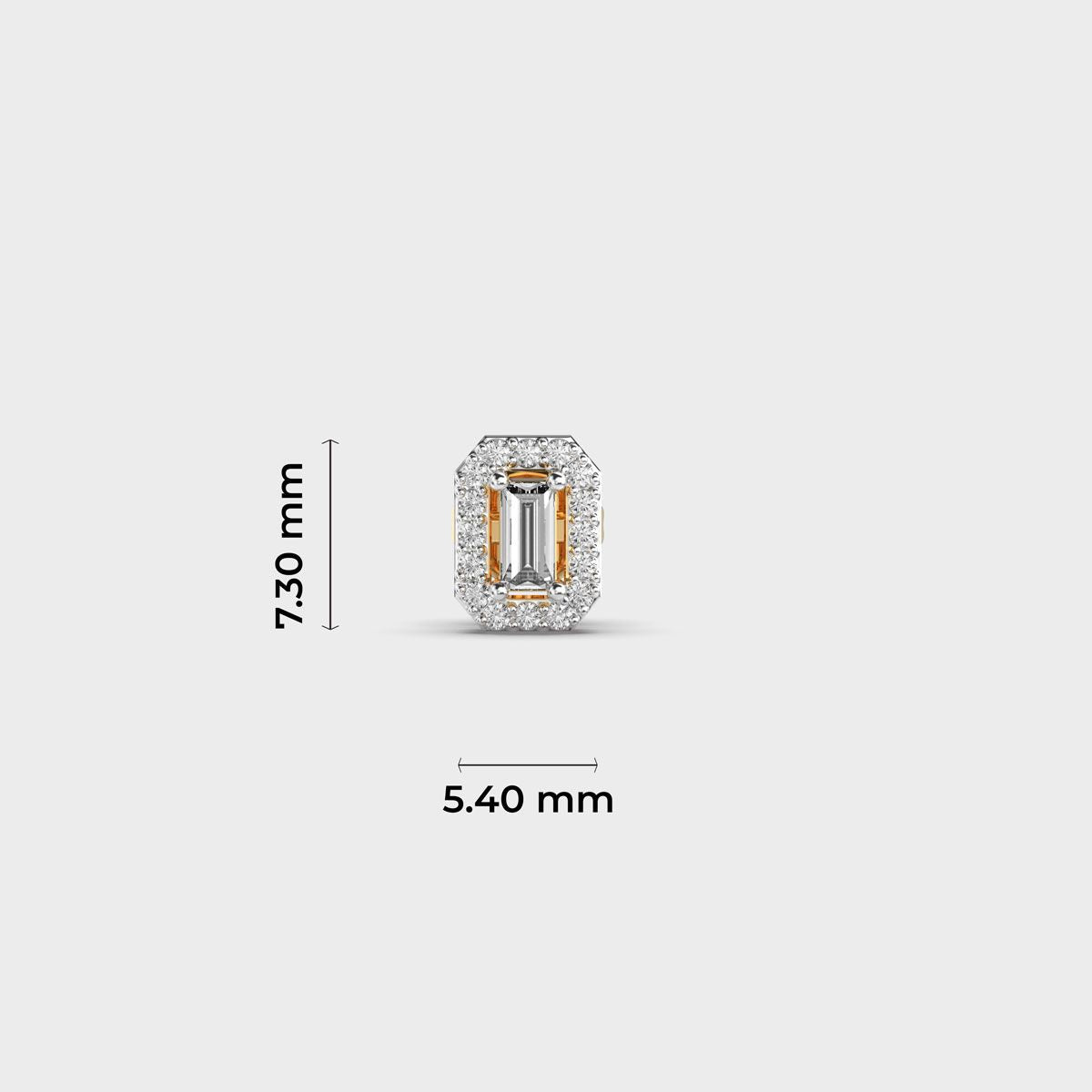 Shimmering Octagonal Dual Diamond Stud For Men