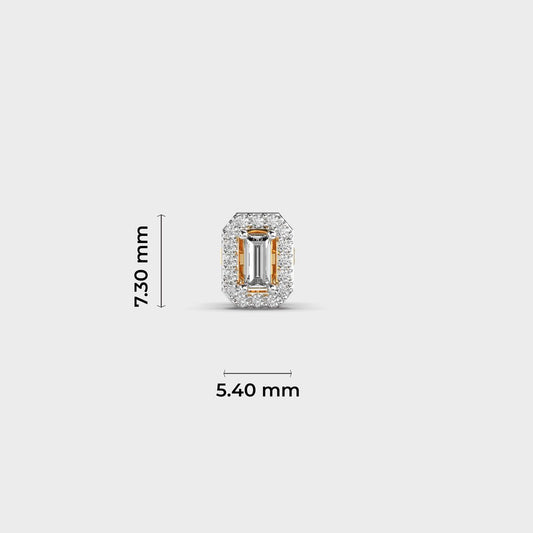 Shimmering Octagonal Dual Diamond Stud For Men