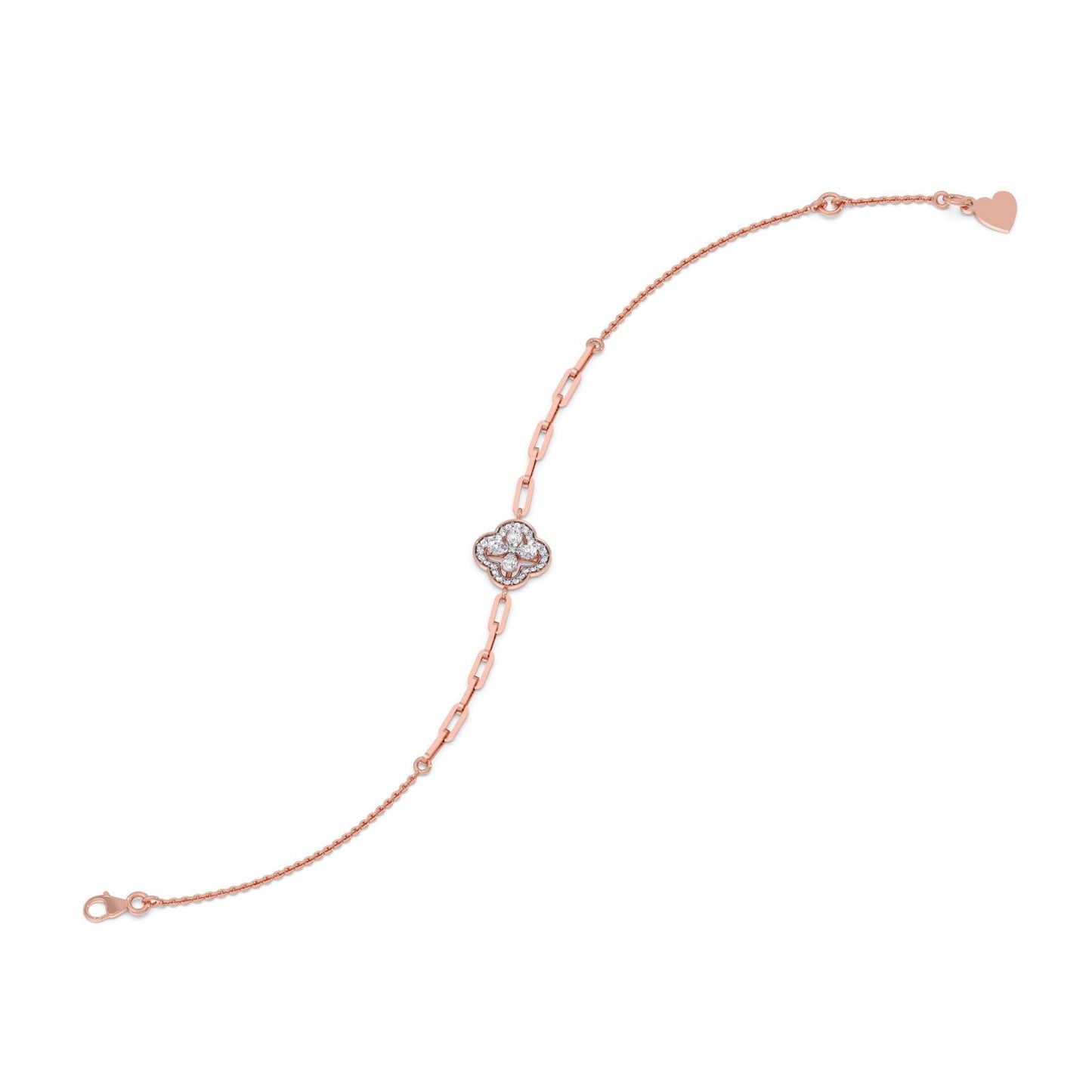 Clover Link Diamond Chain Bracelet