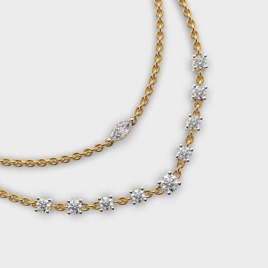 Sleek Is Chic Multi Layered Diamond Necklace