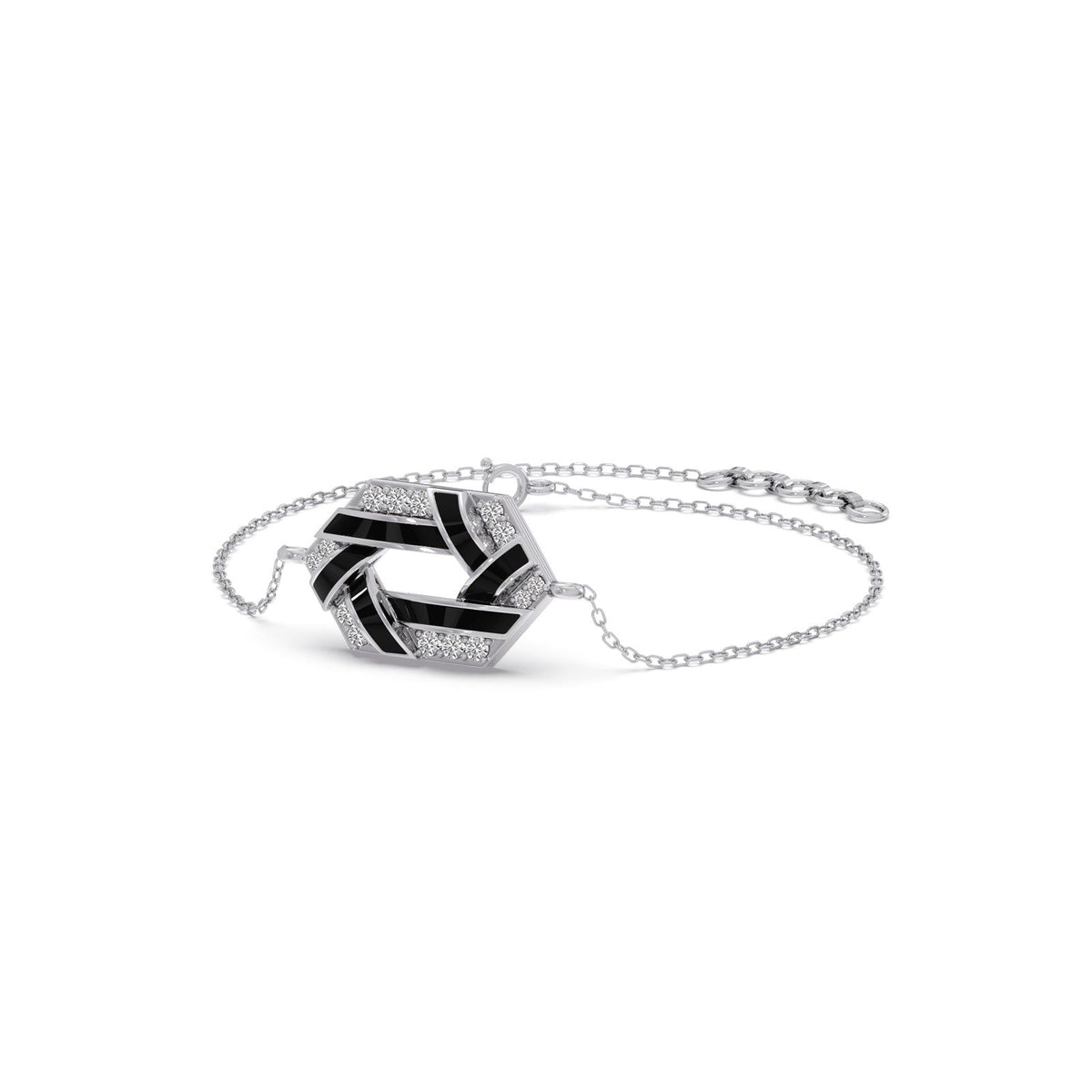 Hexora-enamel Stellar Diamond Chain Bracelet