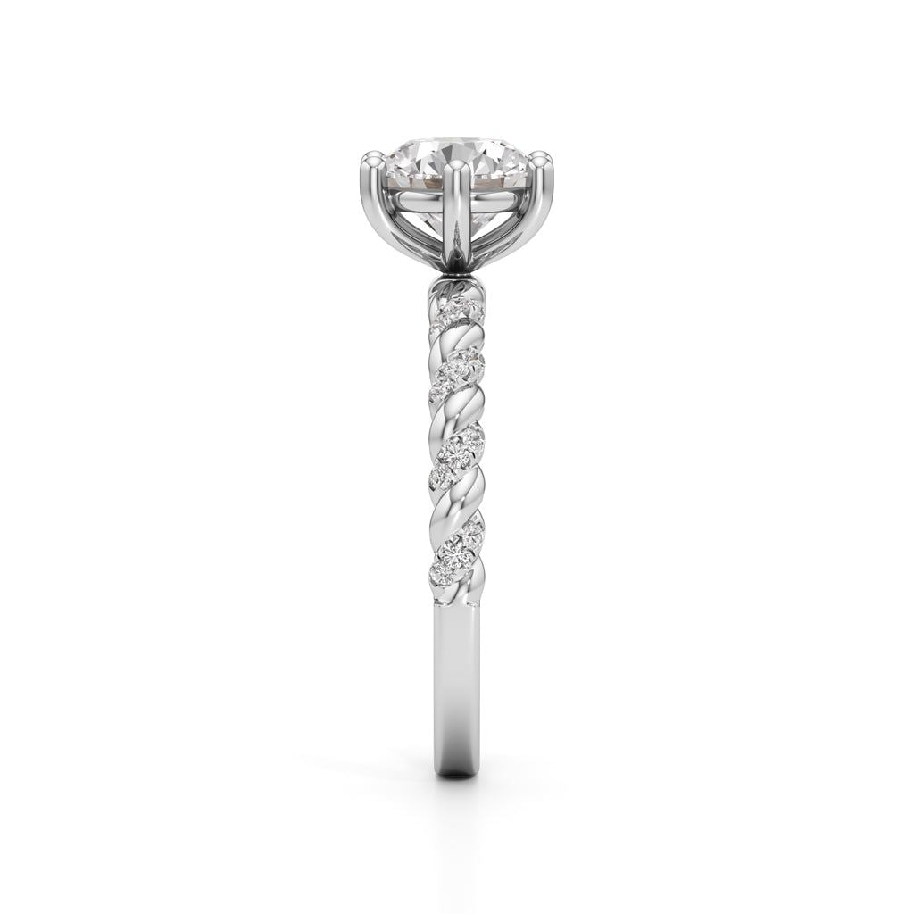 Twist of Eternity Solitaire Ring