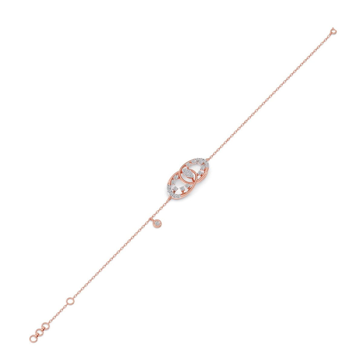 Twin Ellipse Inter Looped Diamond Bracelet