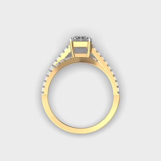 Elvira Emerald Cut Diamond Ring - View 4