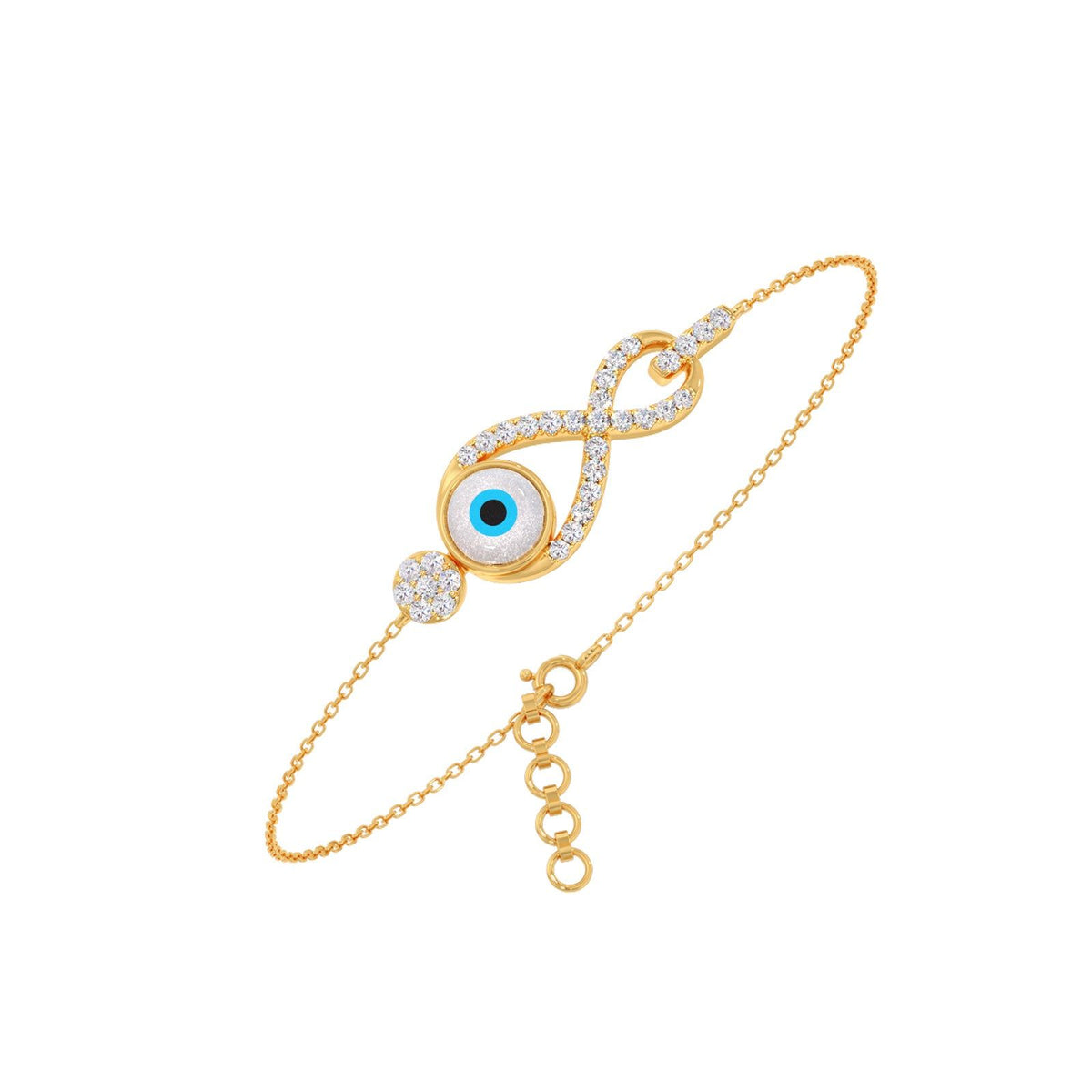 Infinite Evil Eye Round Diamond Bracelet