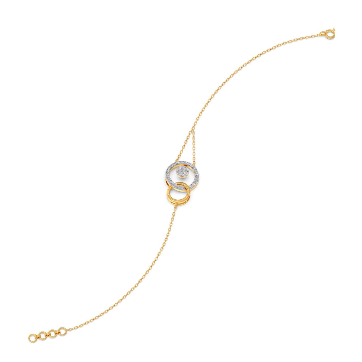 Geo Linked Round Diamond Bracelet