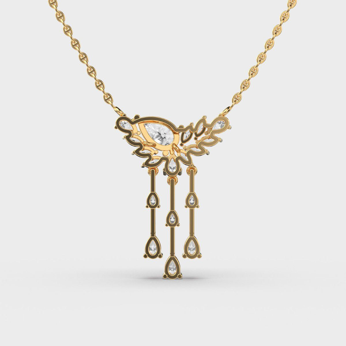 Mayura Pear Cut Diamond Necklace 
