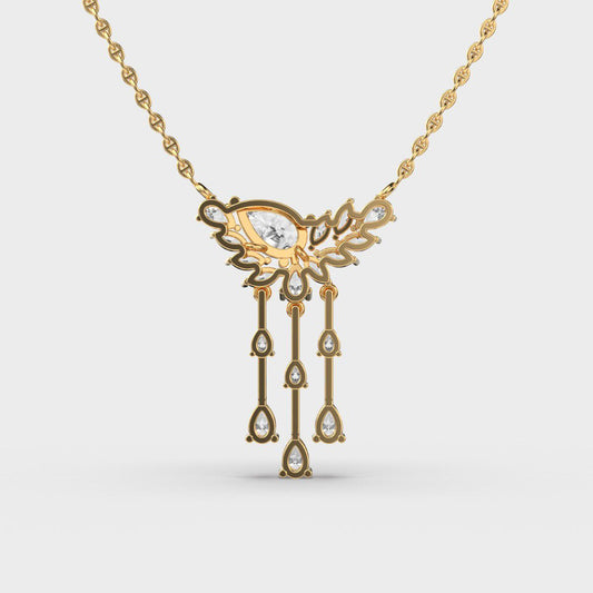 Mayura Pear Cut Diamond Necklace 