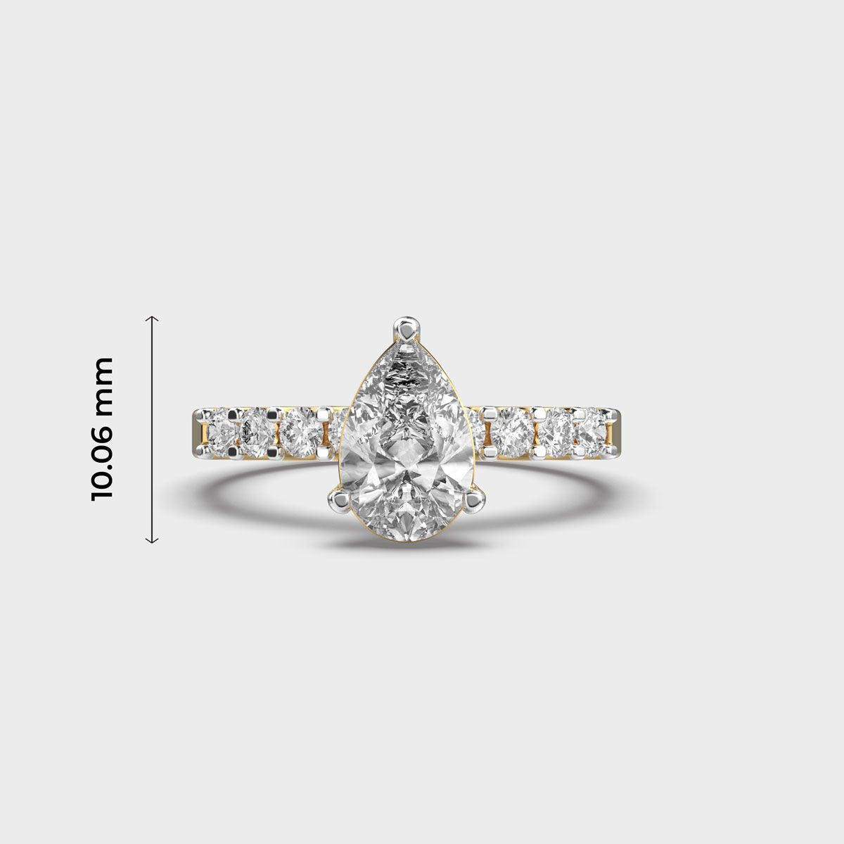 Pear Shaped Glory Solitaire Diamond Ring - View 5