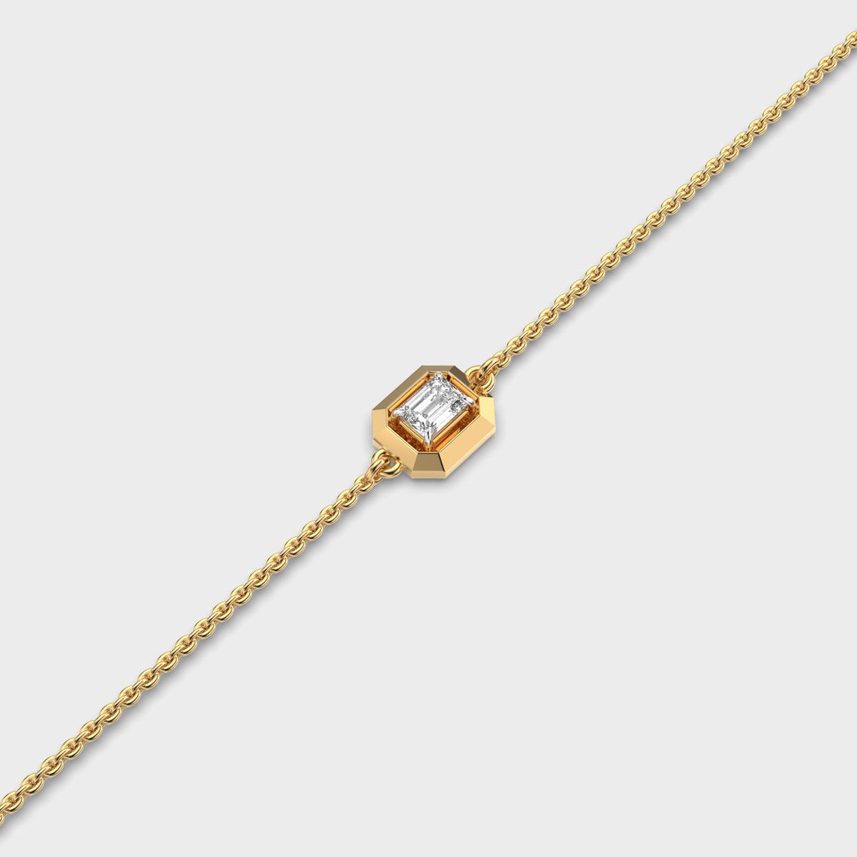 Bezel Emerald Diamond Bracelet