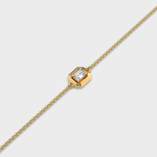 Bezel Emerald Diamond Bracelet