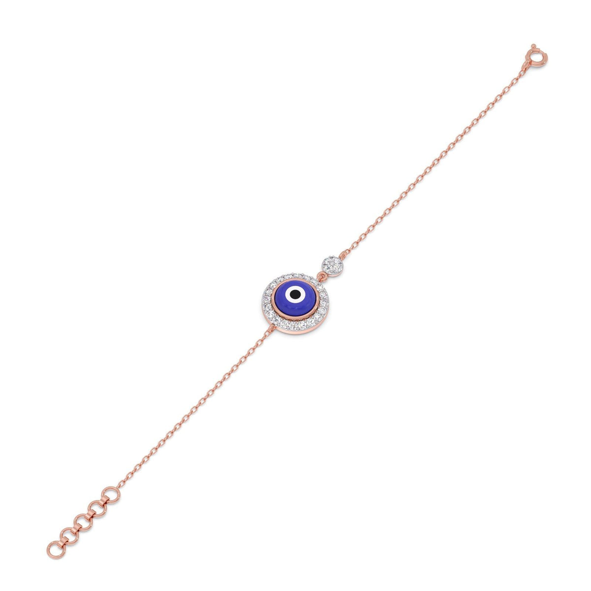 Halo Evil-Eye Diamond Chain Bracelet
