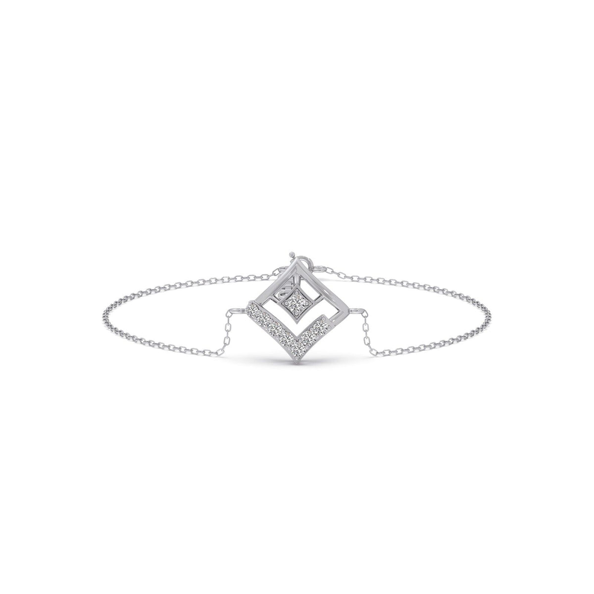 Rhombus Sparkle Diamond Chain Bracelet
