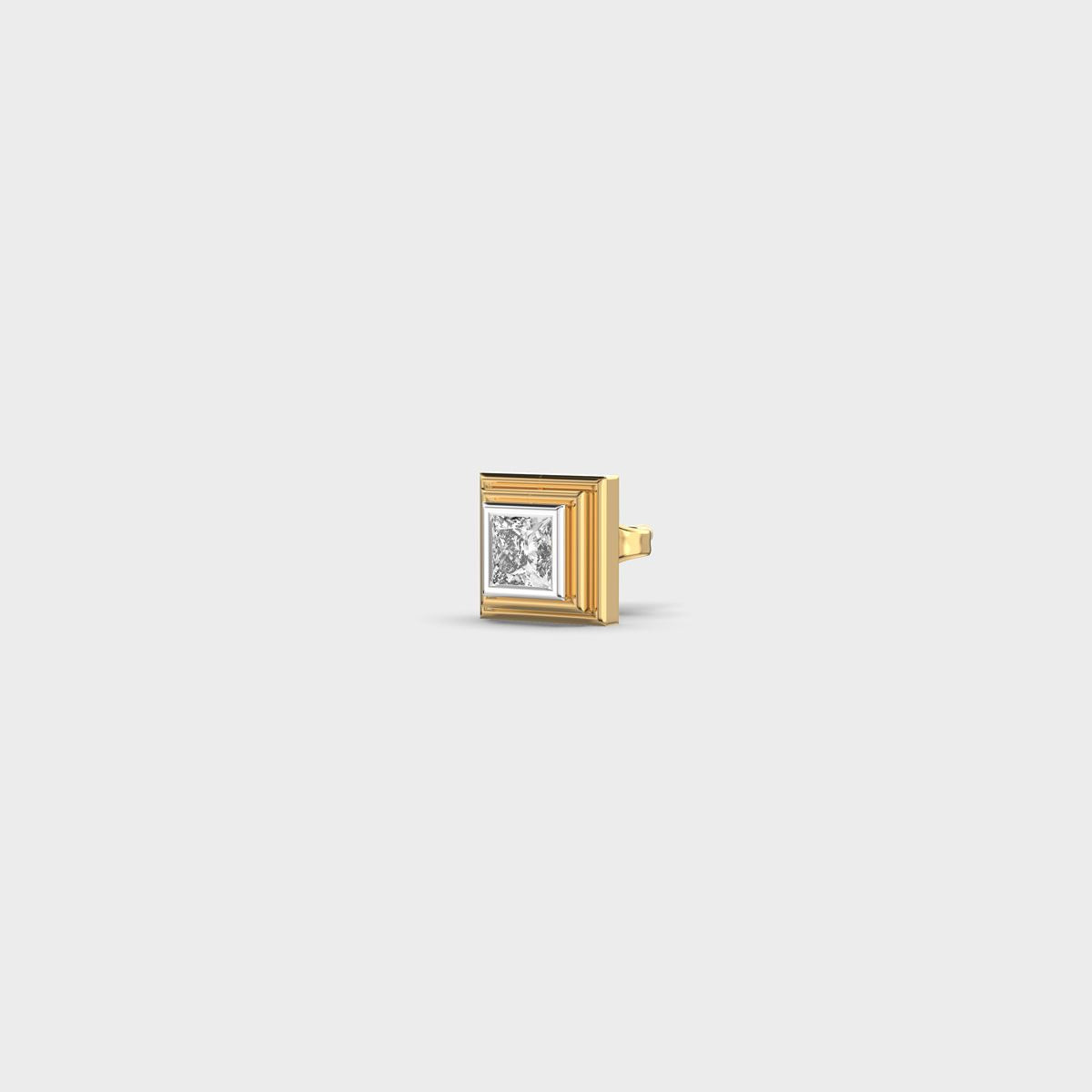 Square Shaped Princess Cut Diamond Stud For Men