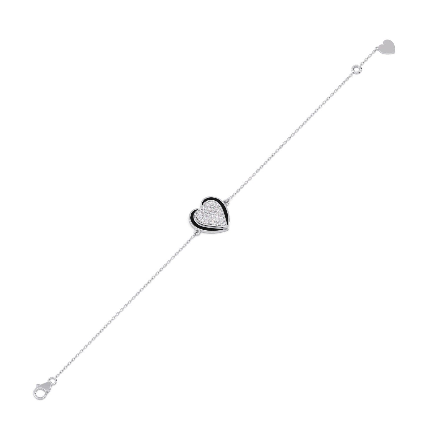 Ceramic Heart Diamond Chain Bracelet