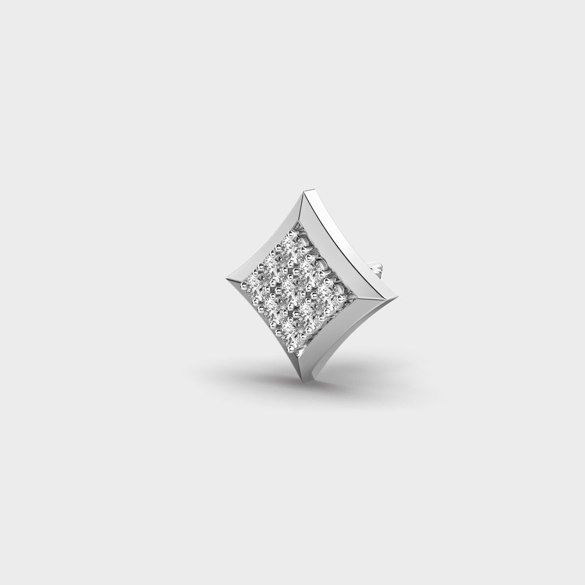 9 Rhombus Round Diamond Stud For Men