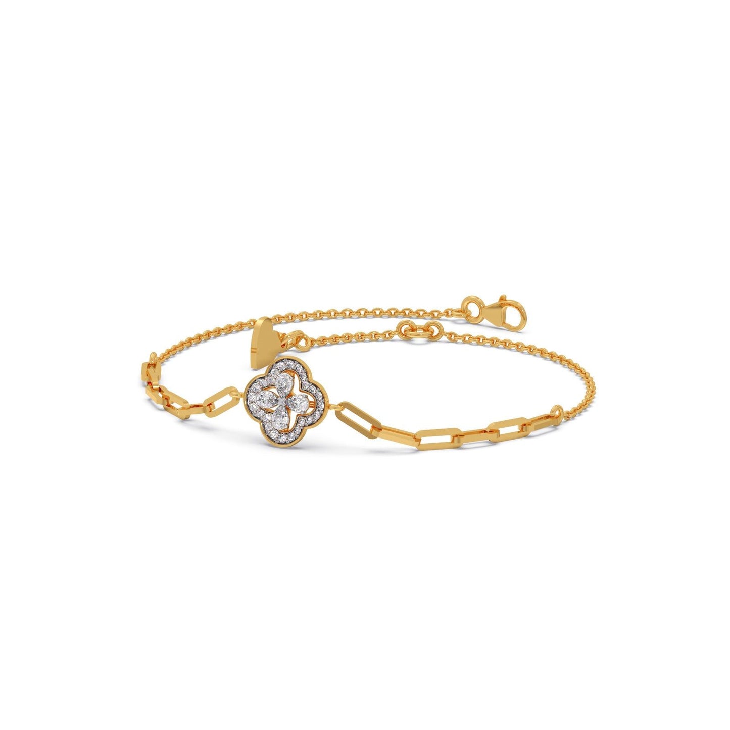 Clover Link Diamond Chain Bracelet