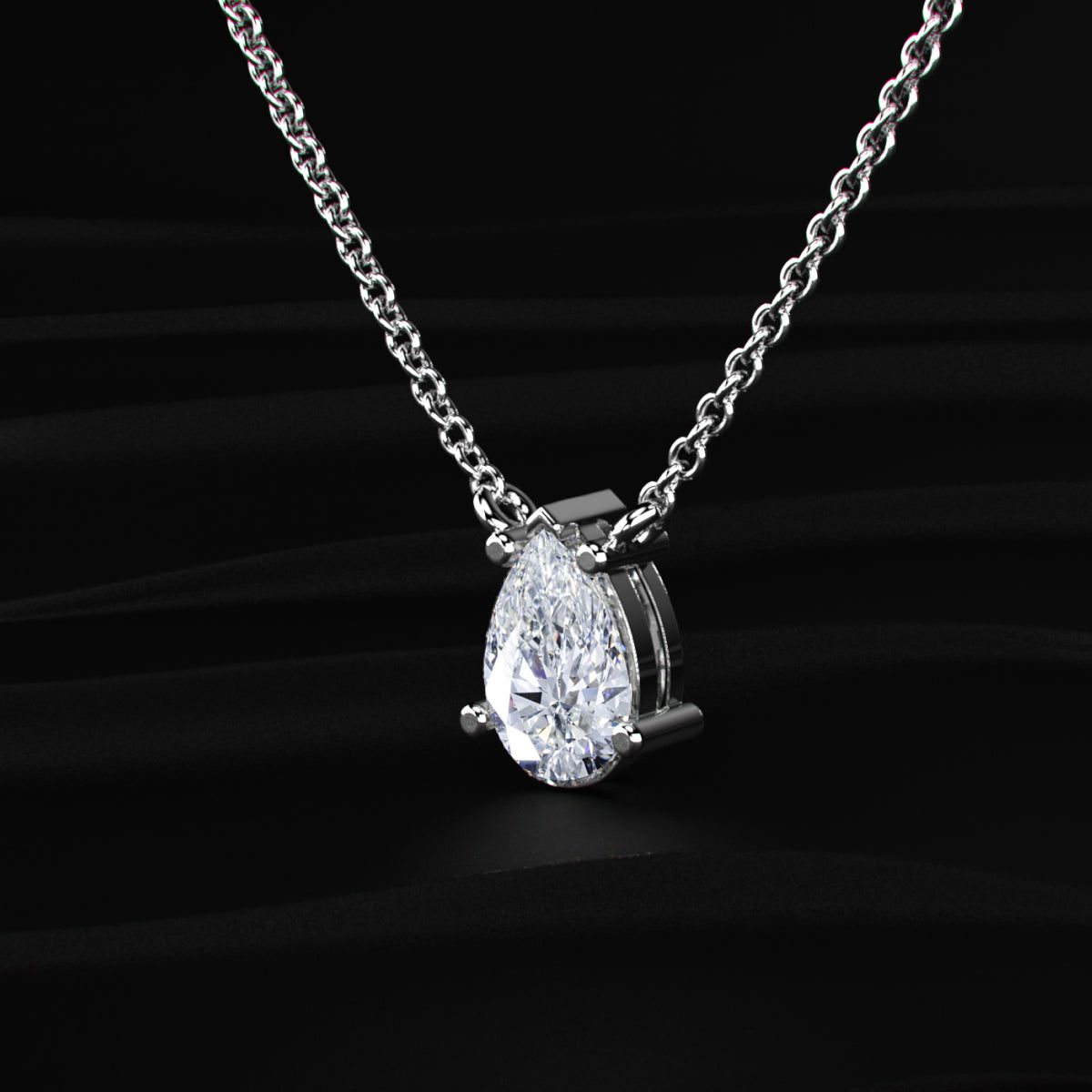 Pear-Shaped Solitaire Necklace