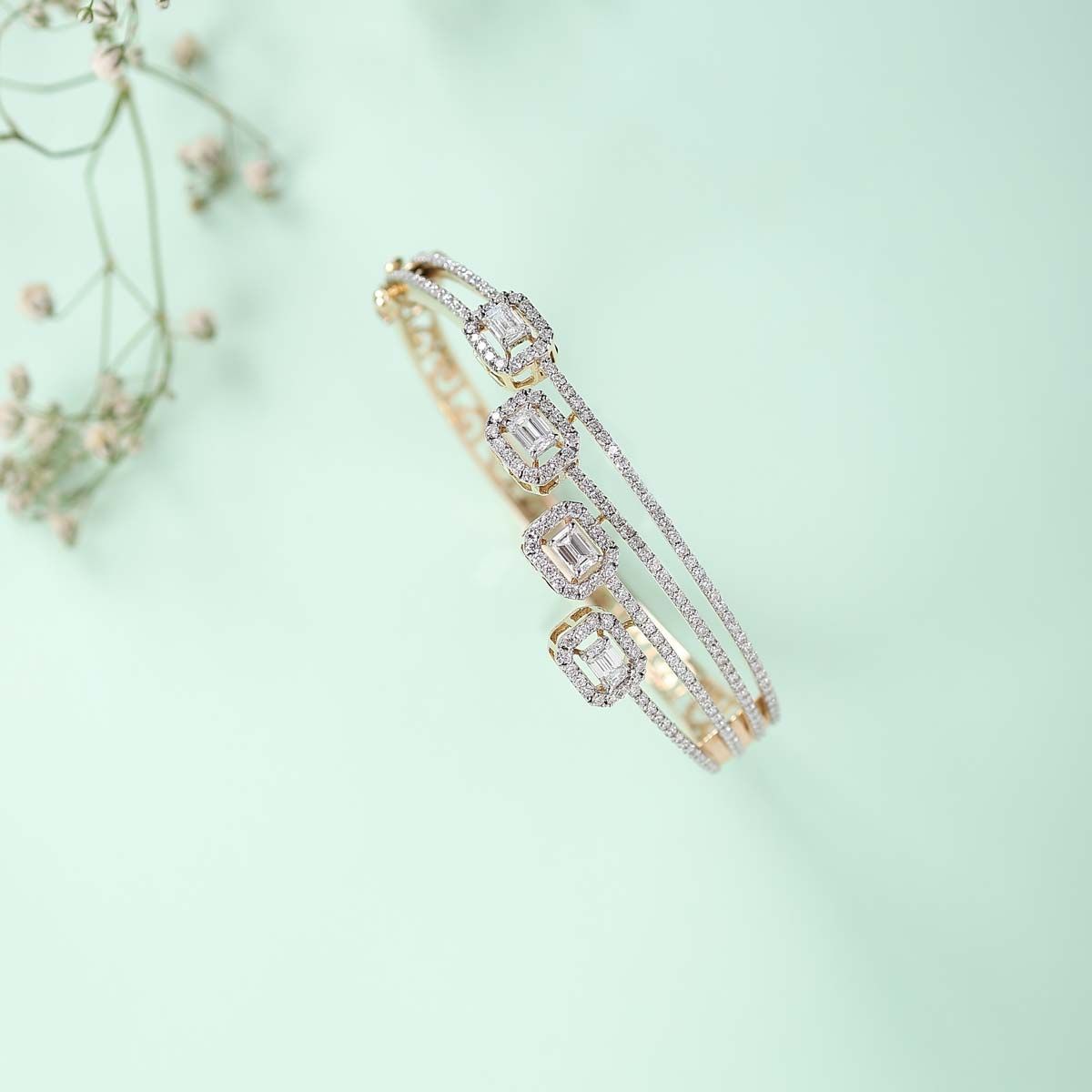 Flowing Harmony Step Diamond Bracelet