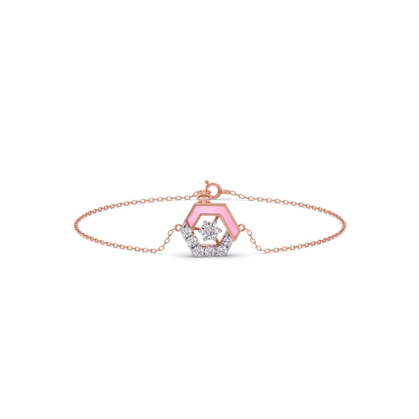Cotton Candy Hexagon Diamond Bracelet