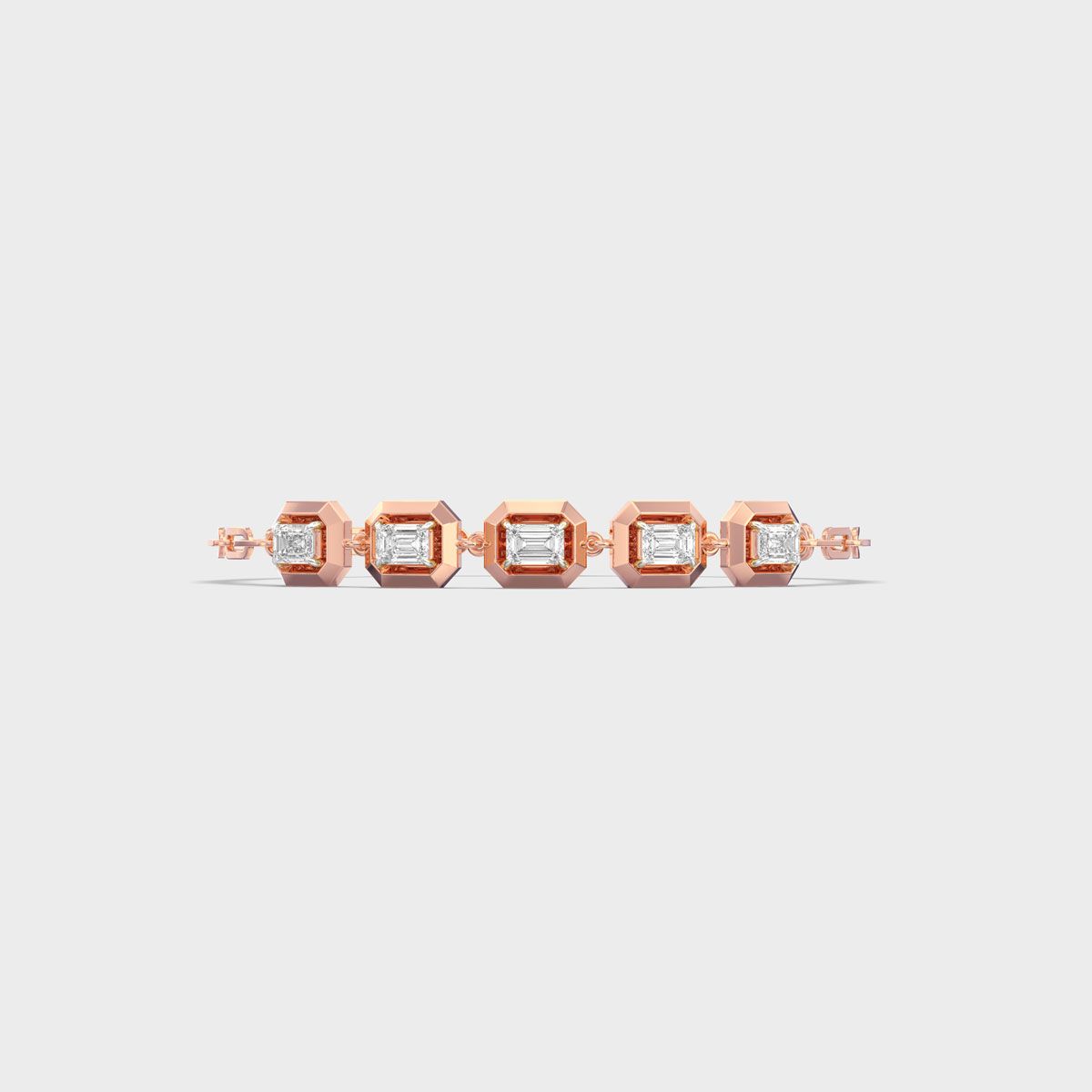 Octagon Bezel Emerald Diamond Bracelet