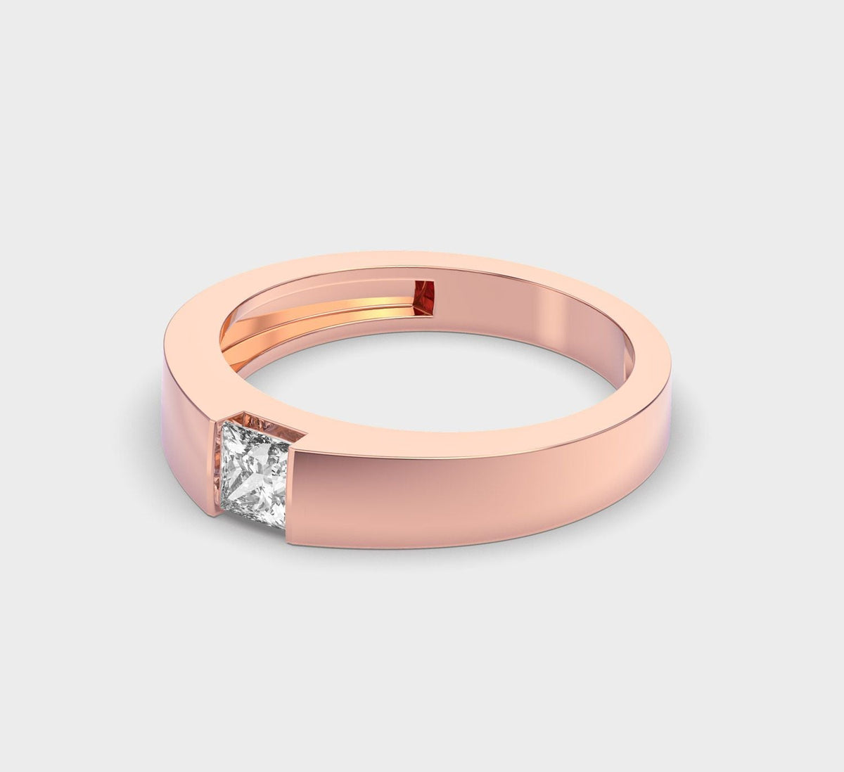 Embellished Princess Cut Diamond Band Ring - View 2