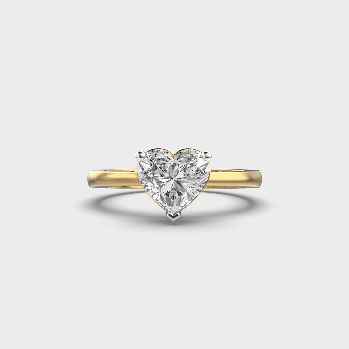 Love Me More Heart Solitaire Diamond Ring - View 1