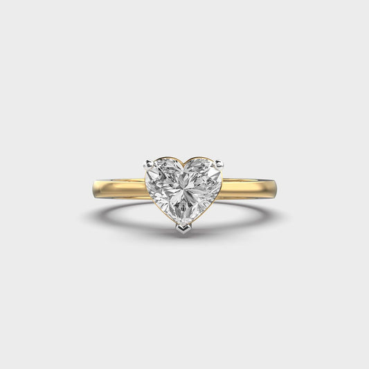 Love Me More Heart Solitaire Diamond Ring - View 1