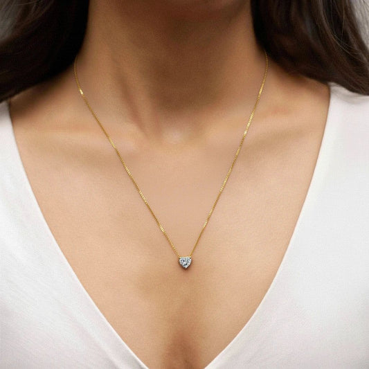 Heart Shaped Solitaire Necklace